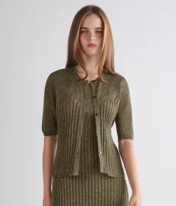 Cardigan trafori lamè