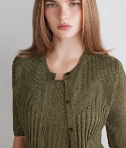 Cardigan trafori lamè