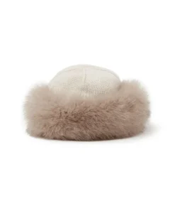 Colbacco in cashmere e pelliccia