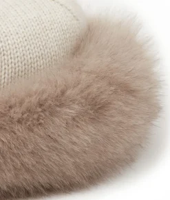 Colbacco in cashmere e pelliccia
