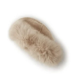 Colbacco in cashmere e pelliccia
