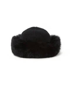 Colbacco in cashmere e pelliccia