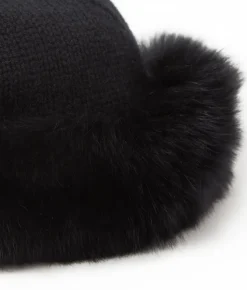 Colbacco in cashmere e pelliccia
