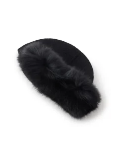 Colbacco in cashmere e pelliccia