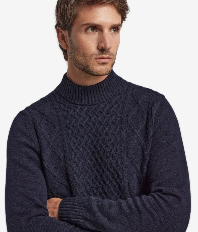 Dolcevita con motivo Fisherman in Cashmere Ultrasoft