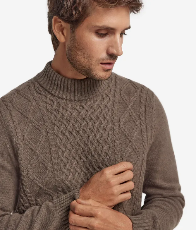 Dolcevita con motivo Fisherman in Cashmere Ultrasoft