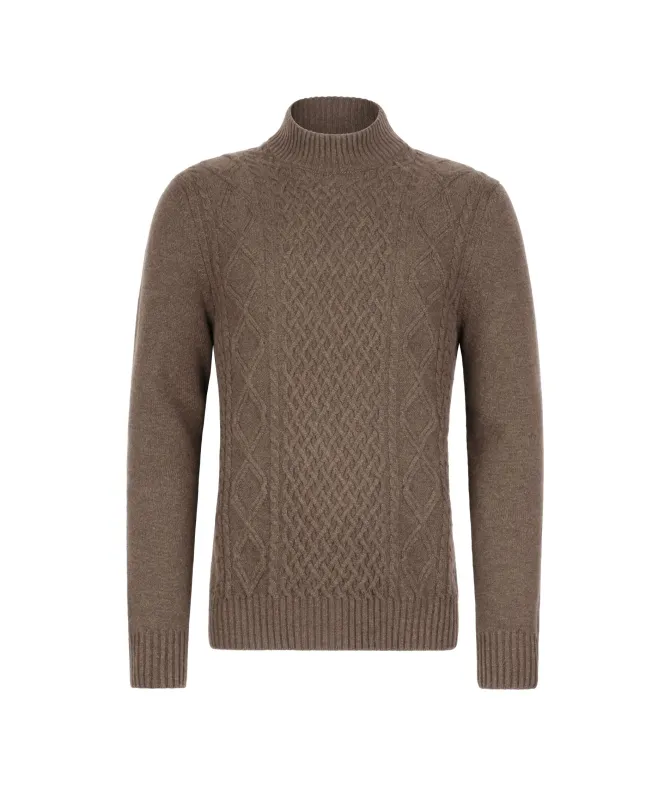 Dolcevita con motivo Fisherman in Cashmere Ultrasoft