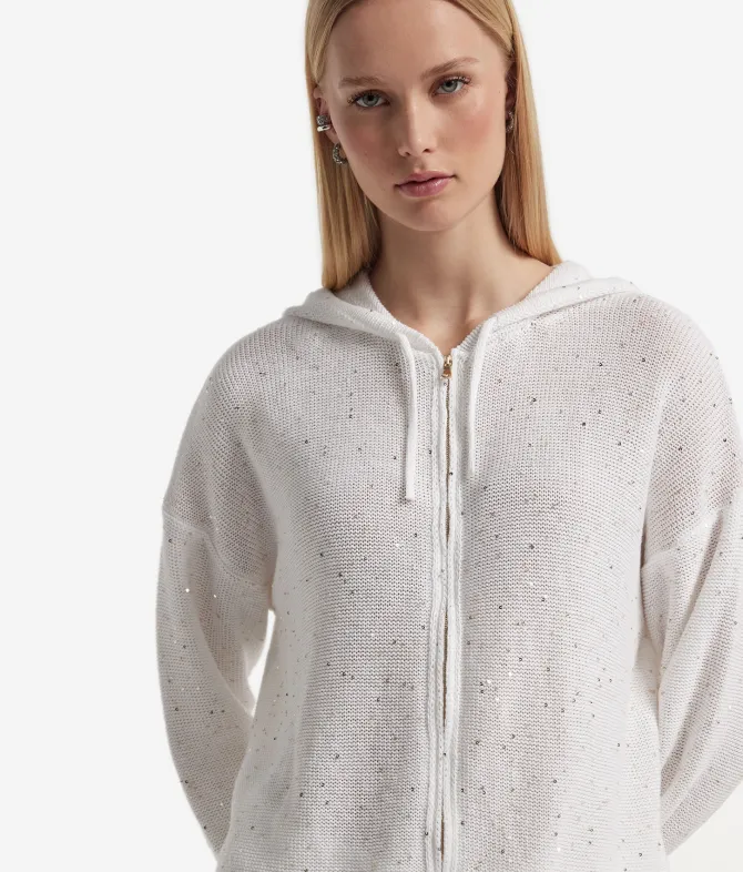 Felpa con micro paillettes