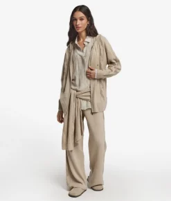 Felpa con trecce e strass in Cashmere Ultrasoft