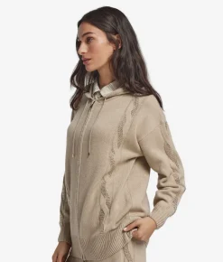 Felpa con trecce e strass in Cashmere Ultrasoft