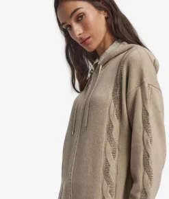 Felpa con trecce e strass in Cashmere Ultrasoft