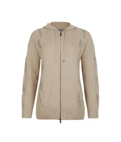 Felpa con trecce e strass in Cashmere Ultrasoft