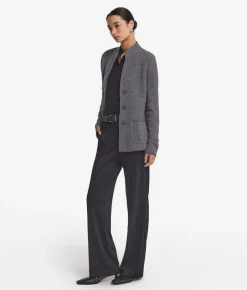 Giacca bicolore in lana e cashmere