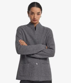 Giacca bicolore in lana e cashmere