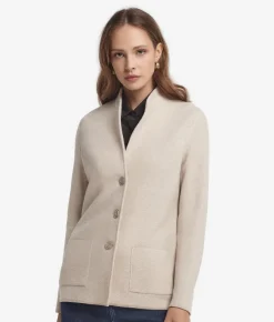 Giacca bicolore in lana e cashmere
