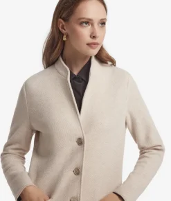 Giacca bicolore in lana e cashmere