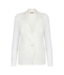Giacca con micro paillettes sulle maniche