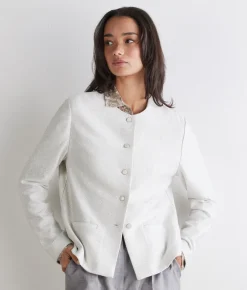 Giacca crop lamé in cotone