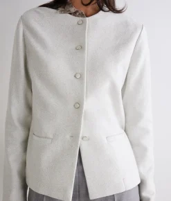 Giacca crop lamé in cotone