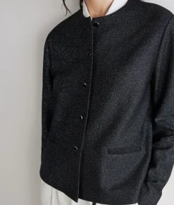 Giacca crop lamé in cotone