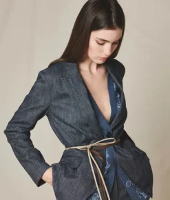 Giacca in cotone effetto denim