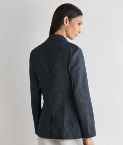Giacca in cotone effetto denim