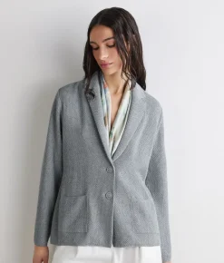 Giacca moulinè in cotone lino