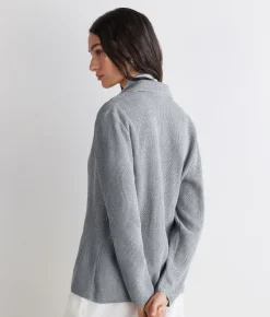 Giacca moulinè in cotone lino