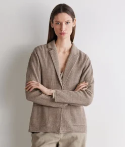 Giacca moulinè in cotone lino