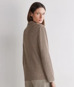Giacca moulinè in cotone lino