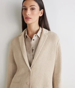 Giacca moulinè in cotone lino