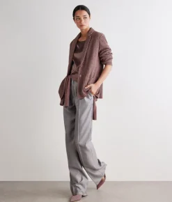 Giacca moulinè in cotone lino