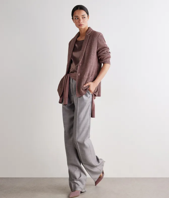 Giacca moulinè in cotone lino