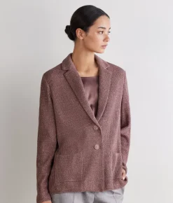 Giacca moulinè in cotone lino