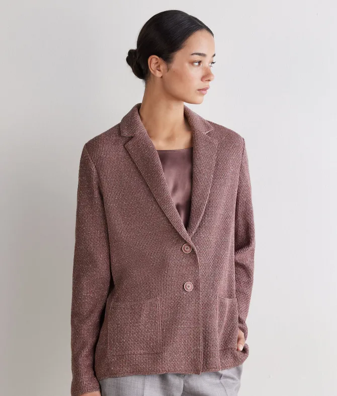 Giacca moulinè in cotone lino