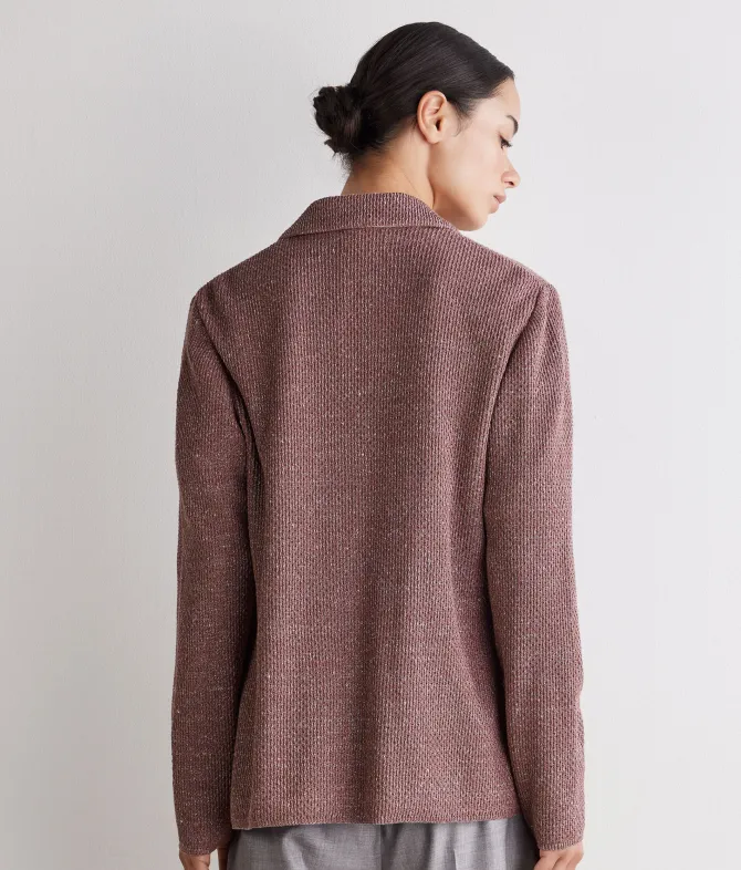 Giacca moulinè in cotone lino
