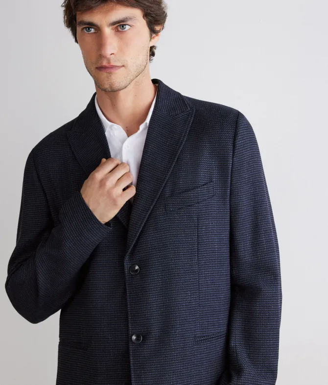 Giacca pied de poule in cashmere seta