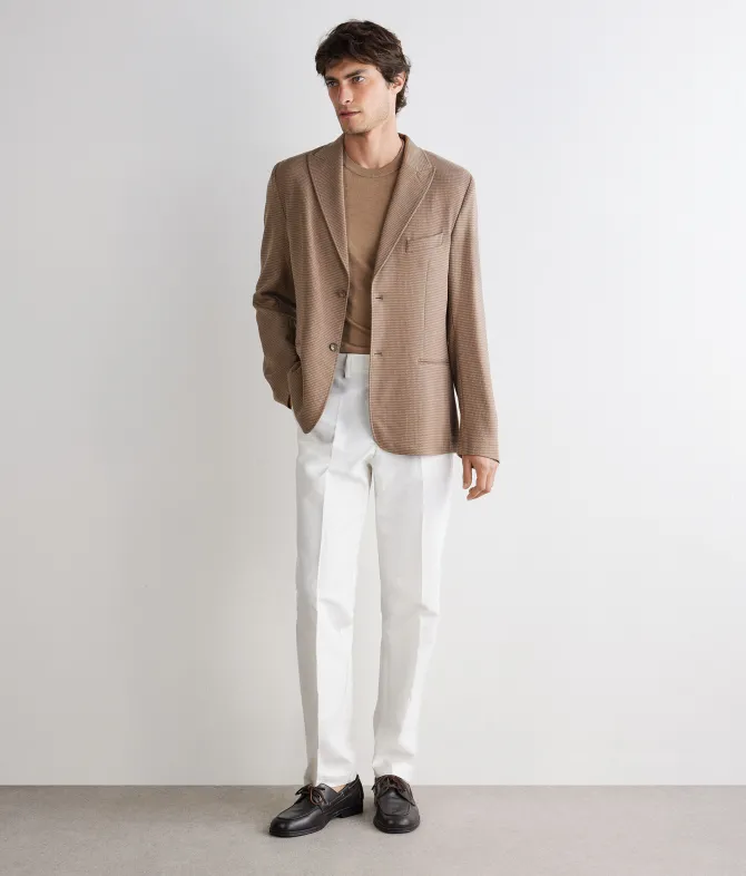 Giacca pied de poule in cashmere seta