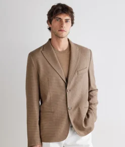 Giacca pied de poule in cashmere seta