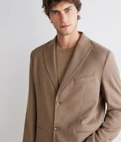 Giacca pied de poule in cashmere seta