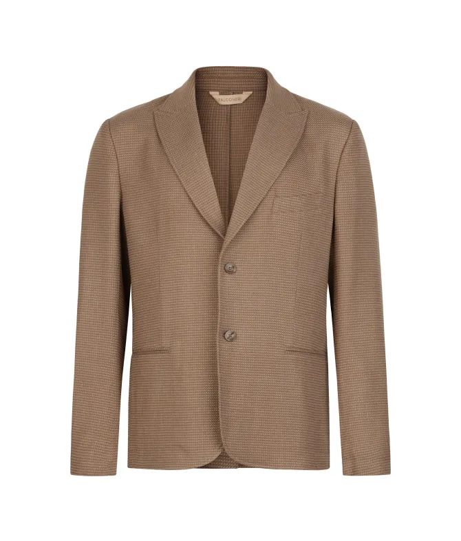 Giacca pied de poule in cashmere seta