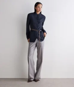 Giacca pied de poule in cashmere seta