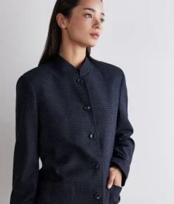 Giacca pied de poule in cashmere seta