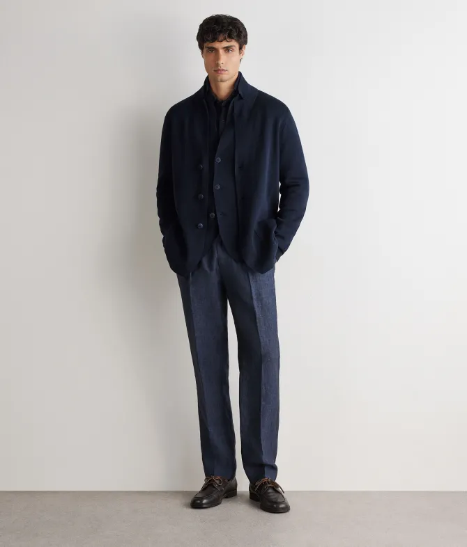 Giacca punto stoffa in lino cotone