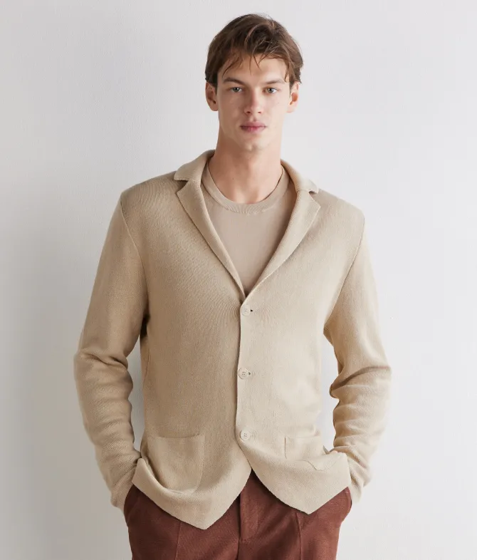Giacca punto stoffa in lino cotone