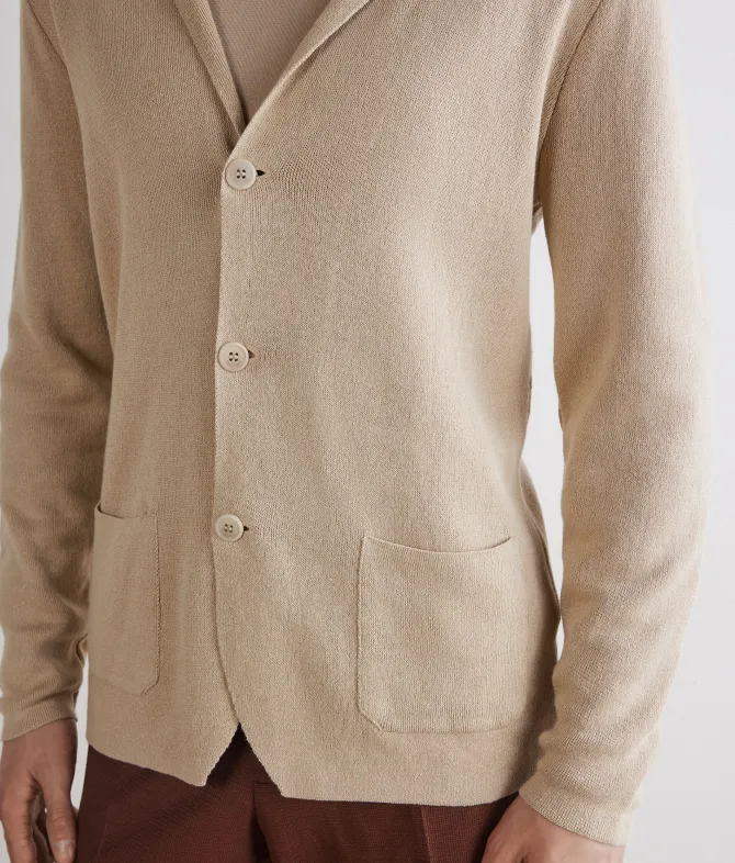 Giacca punto stoffa in lino cotone