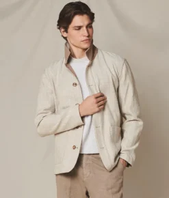 Giacca reversibile in cotone spinato