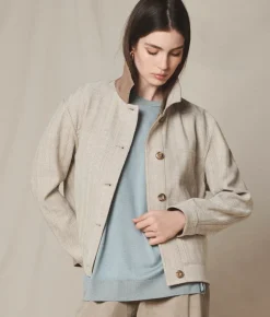 Giacca reversibile in cotone spinato