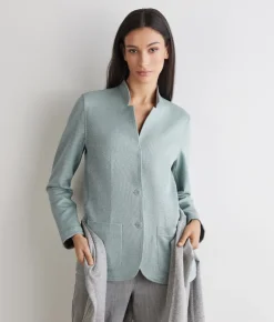 Giacca reversibile in lino e cotone
