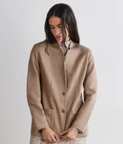 Giacca reversibile in lino e cotone